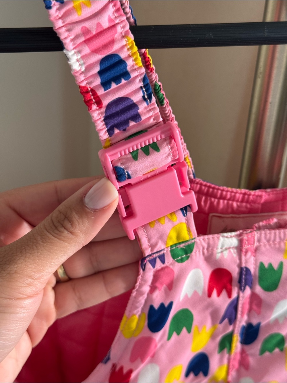 Hanna Andersson Kids Pink Tulip Waterproof Insulated Snow Bib Overalls - Picture 7 of 9